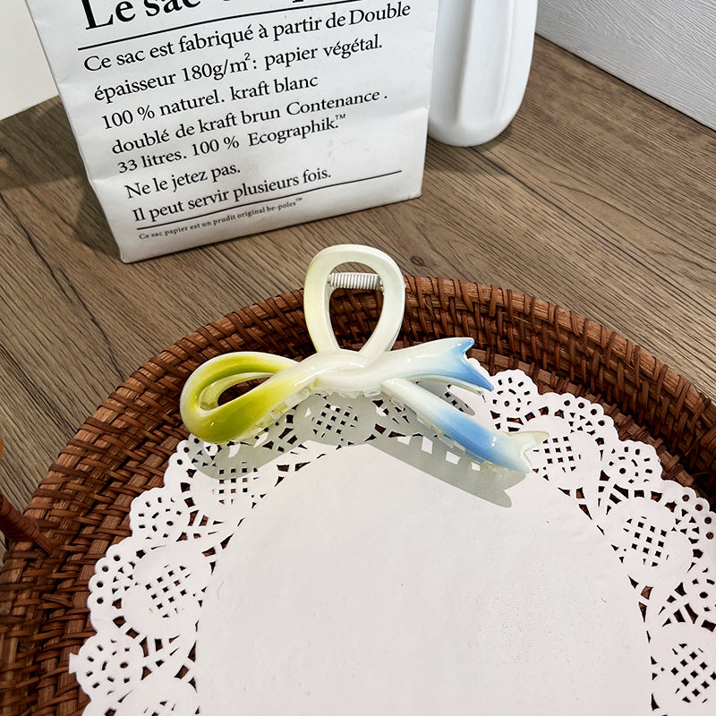 Wholesale Gradient Bow Hairpin Shark Grip Clip